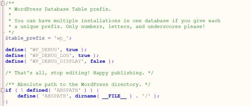 WordPress Debug Log