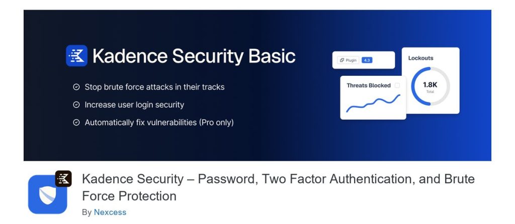 iThemes Security Pro, now Kadence Security: its banner and listing header on WordPress.org